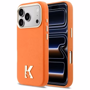 KARL LAGERFELD dėklas IPHONE 17 Pro Max, suderinamas su MagSafe KLHMP17X5PGFKHGO (PU FW W/ KHead Logo), oranžinis