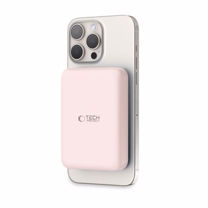 Tech-Protect LifeMag PB11 išorinė baterija su MagSafe 10000mAh 15W USB-C jungtimi - rožinė + USB-C kabelis