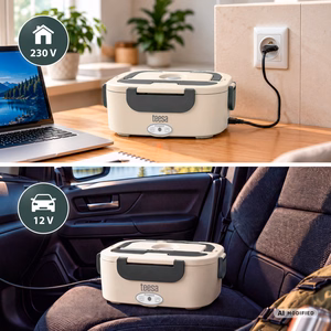 Šildoma pietų dėžutė TEESA su priedais, 230 V / 12 V