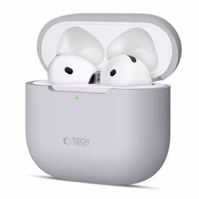 Tech-Protect silikoninis dėklas Apple AirPods 4 ausinėms - pilkas