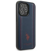 Dėklas telefonui (m) US Polo USHCP14XPFAV iPhone 14 Pro Max 6.7" - tamsiai mėlynas odinis siuvimas