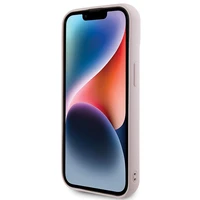 Guess Quilted Metal Logo dėklas telefonui iPhone 15 - rožinė