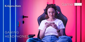 Kruger&Matz Gamer Kids žaidimų ausinės vaikams, rožinės
