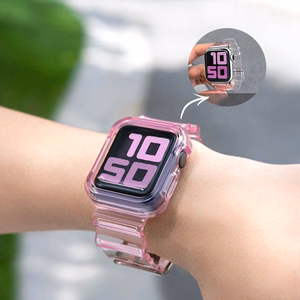 Силиконовый ремешок-браслет с чехлом Light Set для Apple Watch 38mm - жёлтый