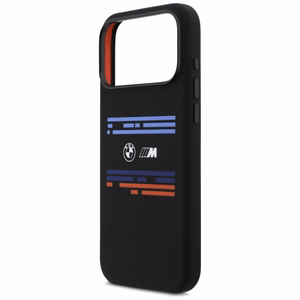 BMW M Silicon Horizontal Line MagSafe deklas iPhone 17 Pro Max - juodas