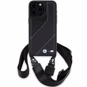 BMW M Edition Carbon Stripe & Strap dėklas telefonui iPhone 15 Pro - juodas