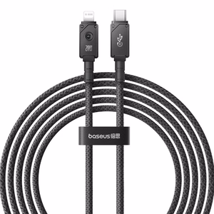 Baseus Unbreakable USB C ir iP kabelis 2 m 20 W juodas