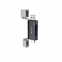 Devia kortelių skaitytuvas 2in1 EL239 USB/USB-C 2.0 juodas