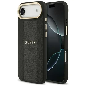 Guess dėklas telefonui iPhone 17 Air HC MAGSAFE PU W/ 4G PU STRIPE juodas