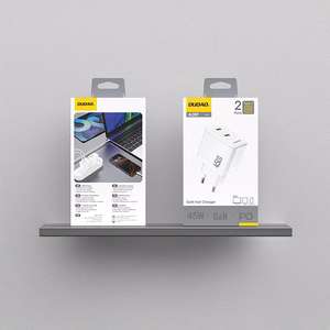 Dudao A28PEU PD 45W GaN 2xUSB Wall Įkroviklis - Baltas