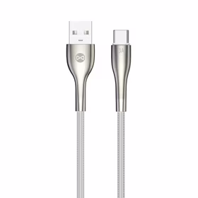 "Forever Sleek" kabelis USB - USB-C 1,0 m 3A, baltas