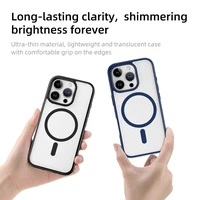 Rock Guard serijos magnetinis dėklas Iphone 16 permatomas-pilkas