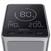 "Cuktech Powerbank" 300W 40000mAh su belaidžiu įkrovimu 2x USB-C + 2x USB-A - juoda