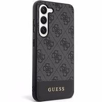 Guess GUHCS23SG4GLGR S23 S911 juodas/juodas kietas dėklas 4G Stripe kolekcija