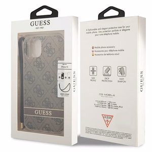 Guess GUOHCP14MH4STW iPhone 14 Plus 6.7 "rudas / rudas kietas dėklas 4G spauda Dirželis