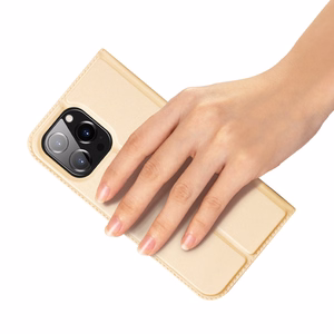 Dux Ducis Skin Pro Holster Flip Cover for iPhone 14 Pro Max gold