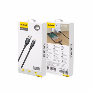 Dudao 3A 30W L3SL USB-A - Lightning pintas kabelis 1.2m - juodas