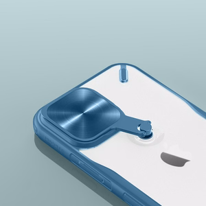 Nillkin Cyclops dėklas iPhone 13 Pro - juodas su kamera apsauga ir sulankstomu stovu