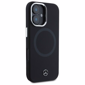 Mercedes MEHMP16S23SUTTK iPhone 16 6.1" juodas/juodas kietas dėklas Silikoninis Toninis Logotipas MagSafe