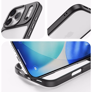 Rock Guard Objektyvo Apsauga Serijos Dėklas Iphone 17 Pro permatomas-juodas
