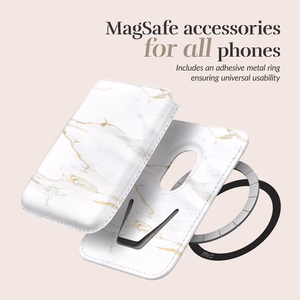 MIO White Marble Magsafe Dėklas su kortelių laikiklyje