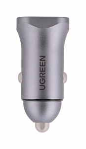 Ugreen USB Type-C / USB 24W Power Delivery Quick Charge automobilio įkroviklis pilkas (30780)