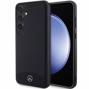 Mercedes odinis tekstūrinis ir lygus Magnetinis dėklas telefonui Samsung Galaxy S24 - juodas