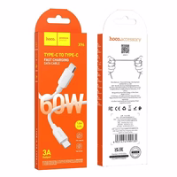 Kabelis USB C į USB C Hoco 3A 60W 1 m X96 baltas