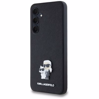 Karl Lagerfeld Saffiano Karl&Choupette Pin dėklas Samsung Galaxy A35 - juodas
