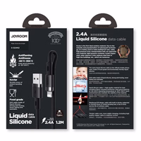 Joyroom Liquid Silicone duomenų kabelis N2 USB-A / Lightning 2.4A 1.2m - juodas