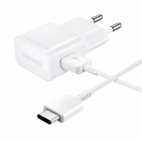 Samsung EP-TA200EWE USB-A 15W sieninis įkroviklis su EP-DR140AWE USB-A - USB-C kabeliu (OOB Bulk - pakaitinė pakuotė) - baltas