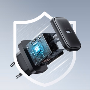 Įkroviklis Joyroom (JR-TCF23) + "USB-C (Type-C) to USB-C (Type-C)" (1xUSB-C 25W) juodas