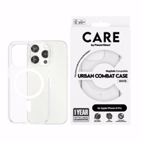 CARE by PanzerGlass Urban Combat dėklas MagSafe iPhone 15 Pro - baltas