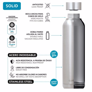 Quokka Solid Kids with Strap nerūdijančiojo plieno termo gertuvė, 330 ml, Jungle