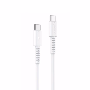 YESIDO LAIDAS CA154 PD 60W TYPE-C/TYPE-C 1M PVC 3A baltas