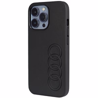 Audi sintetinės odos dėklas telefonui iPhone 13 Pro / 13 6.1" juodas/juodas kietas dėklas AU-TPUPCIP13P-TT/D1-BK