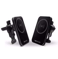 "Forever" automobilio laikiklis oro angai MACH-100 magnetinis su belaidžiu įkrovimu, juodas 15W