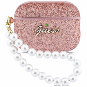 Guess Glitter Pearl Dirželis Dėklas for AirPods Pro 3 - rožinis