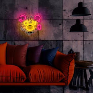 Neon ART LED PUNK TEDDY BEAR rožinis-geltonas FLA01 Forever Light