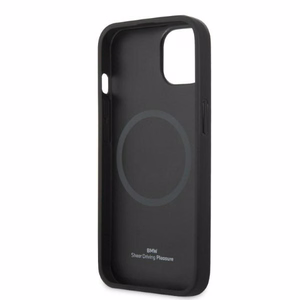 Dėklas BMW BMHMP14MSLLBK iPhone 14 Plus 6.7 "juodas / juoda kietas dėklas Parašo Logotipo Atspaudas Magnetinis