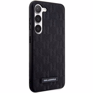 Karl Lagerfeld KLHCS23MSAKLHPK S23+ S916 kietas dėklas juodas/juodas Saffiano Mono Metalinis Logotipas