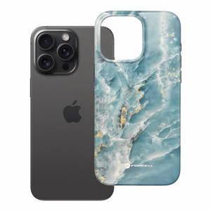 FORCELL F-PROTECT Mirage, karinio lygio dėklas su MagSafe, suderinamas su IPHONE 15 PRO MAX žalias marmuras