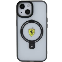 Ferrari žiedo stovo 2023 kolekcijos magnetinis dėklas telefonui iPhone 15 Plus / 14 Plus - juodas