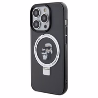 Karl Lagerfeld Magnetinis dėklas telefonui su žiediniu stovu Karl&Choupette MagSafe iPhone 13 Pro Max - juodas