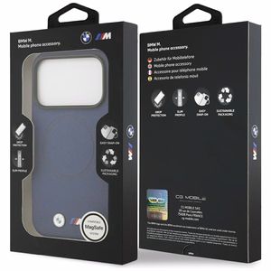 BMW M FW Metal Logo Magnetinis dėklas iPhone 17 Pro - tamsiai mėlynas