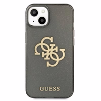 Guess GUHCP13SPCUGL4GBK iPhone 13 mini 5.4" juodas kietas dėklas Blizgučių 4G Didelis Logotipas