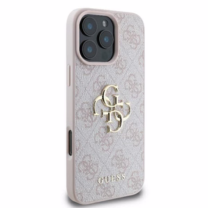 Guess 4G Didelis logotipo dėklas telefonui iPhone 16 Pro - rožinis
