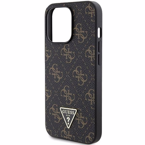 Guess 4G Triangle Metal Logo dėklas iPhone 14 Pro - juodas