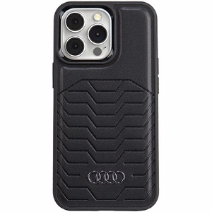 Audi sintetinės odos dėklas MagSafe iPhone 13 Pro Max - juodas