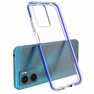 Spring Case gel TPU dėklas su spalvotu rėmeliu Xiaomi Redmi 10 juodas